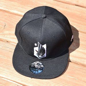 New!! Black Minnesota United FC Soccer Football Hat Adult Men's Snap Back